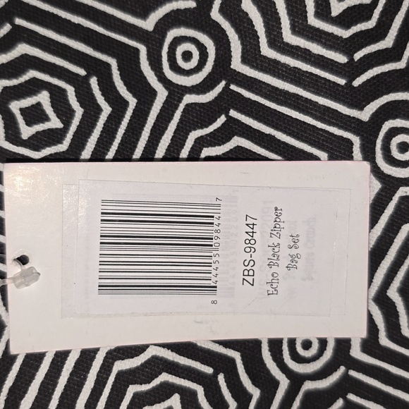 Buckhead Betties Echo Black Zipper Makeup Cosmetic Large & Small Bag Set NWT - Picture 8 of 12